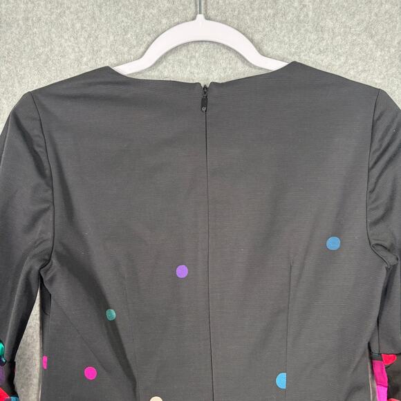 Trina Turk Dress 0 Pink Silk Shift‎ Bubbly Puff Sheer Sleeves Party Cocktail Mod - Picture 13 of 16